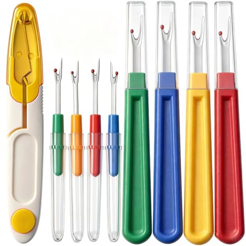 9PCS Seam Rippers for Sewing - Borogo Seam Ripper and Thread Remover Kit for Sewing 4 Big and 4 Small Stitch Ripper Tool and 1 Thread Snips