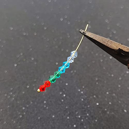INSPIRELLE 2400pcs 4mm Bicone Beads Faceted Crystal Glass Briolette Beads - color: Transparent (AB) Colors