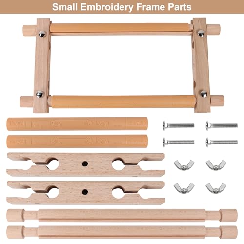 Small Beech Wood Tapestry Embroidery Frames, Scroll Stitching Holder for Cross Stitch, Needlepoint, Quilting & Sewing Projects - style: 12" x 6"