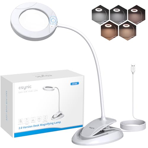 eSynic Desktop Magnifying with 40 LED Lights-Blue Light Blocking