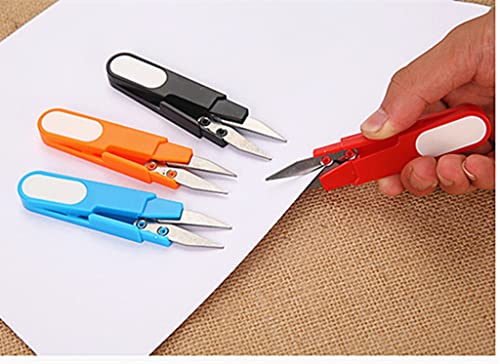 ALIMITOPIA Portable Scissor,Multipurpose U-Type Small Cutter Fishing Thread Yarn Scissor Trimming Nipper with Protective Cover for DIY Crafting Projects(4 Colors) - style: U-type