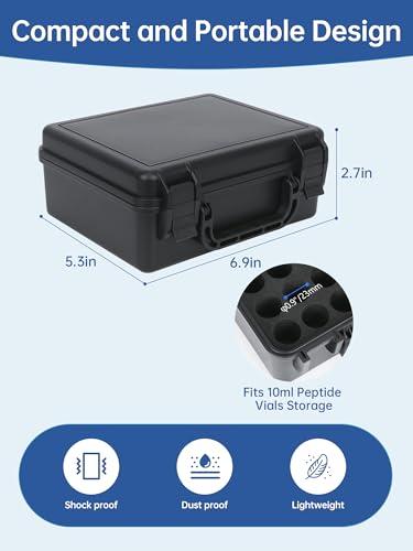 10ml Peptide Case for Fridge 30 Slots, Peptides/Insulin Vial Storage Cases - color: 30-shots×10ml (Black)