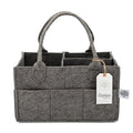 Parker Baby Co. Felt Diaper Caddy Organizer - Regular, Charcoal - color: Charcoal (Heathered Charcoal), size: Regular