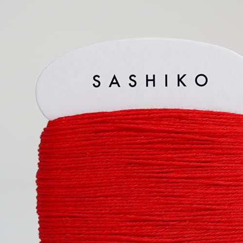 DARUMA Sashiko Thread Card Rolls Set of 3 (32.8 Yards x3) - Sewing & Embroidery, Includes Instruction Manual and Gift Packaging (Thick, Red) - color: Red, style: Thick