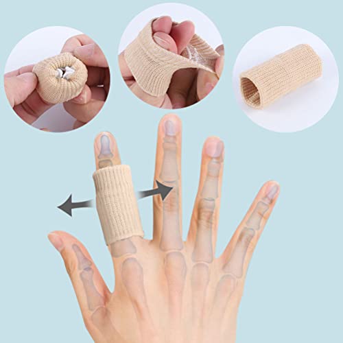 20 Pcs Finger Sleeves Protectors, Elastic Sport Finger Sleeves,Skin Tone/Grey - color: Skin tone,grey