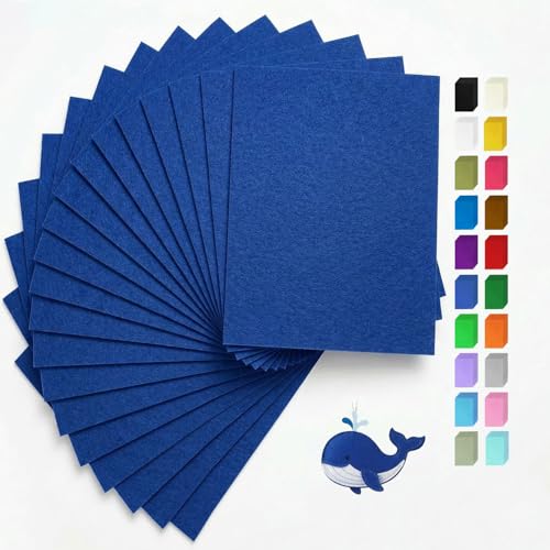 Dark Royal Blue Felt Fabric Sheets Stiff 20 Pcs 8" X 12" 1mm Thick - color: Dark Royal Blue