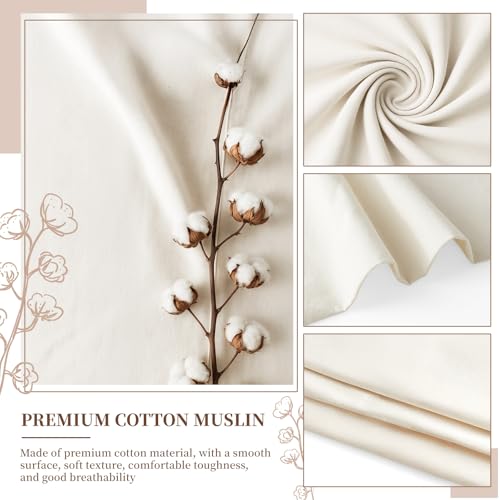 100% Cotton Muslin Fabric, 63 Inch X 5 Yards Unbleached Muslin Linen Fabric by The Yard,6oz Medium Weight Draping Fabrics Suitable for for Sewing Material Apparel Cloth Quilting Draping - size: 5 YARDS