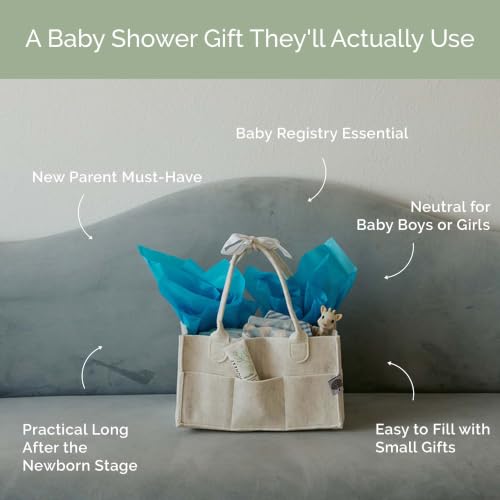 Parker Baby Co. Felt Diaper Caddy Organizer - Large, White - color: White (Heathered White), size: Large