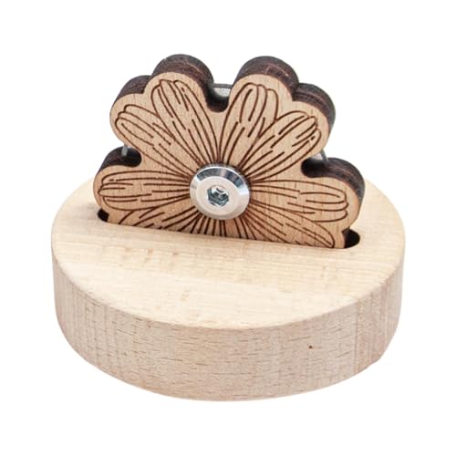 Daisy Thread Cutter with Anti-Slip Wooden Base, Rotary Flower Blade