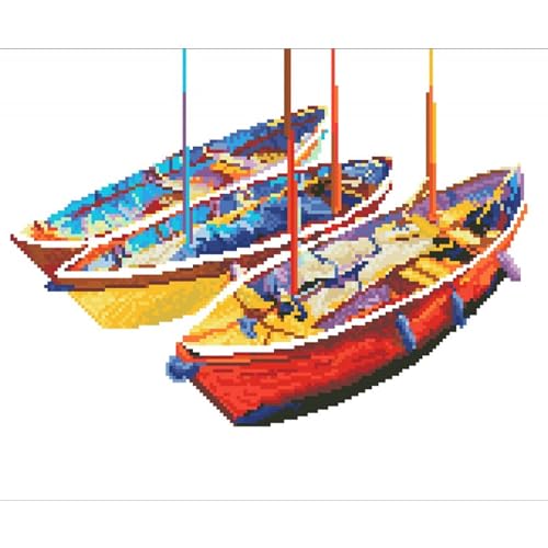 DIAMOND DOTZ Dream Boats Sea Diamond Painting Kit for Adults with Gems - size: Dream Boats"