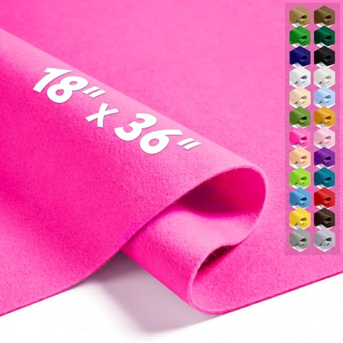 Fuchsia 18" X 36" Felt Fabric Sheet - 1.6mm Thickness - color: Fuchsia, size: 18" x 36"