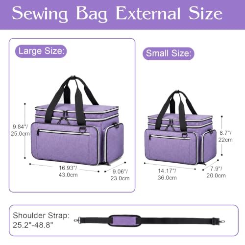 Anitor Sewing Supplies Organizer, Double Layer Sewing Storage Organizer - color: Purple, size: Large