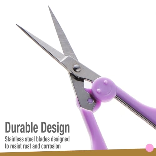 Beaditive High Precision Detail Scissors Set (2-Pc) Sharp, Fine Tips | Paper Cutting, Scrapbooking, Sewing, Crafting | Stainless Steel | Protective Cover (Pastel) - color: Pastel