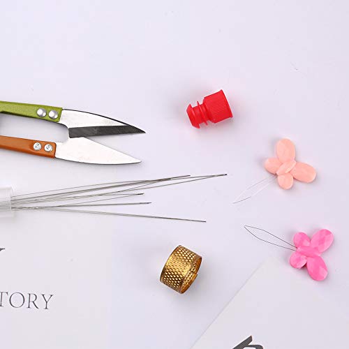 12 Pieces Beading Needles, 6 Size Collapsible Eye Needles for Beading - style: 12pcs-4sizes