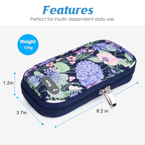 YOUSHARES Insulin Cooler Travel Case, Diabetic Travel Case TSA Approved with 2 Ice Packs for GLP-1, for Ozempic, for Insulin Pens and Insulin Vials for Daily & Travel - color: Hydrangea