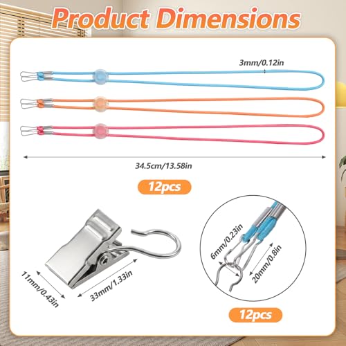 24Pcs Cross Stitch Side Tension Clips, Elastic Cross Stitch Frame Slips, Adjustable Fabric Fastening Clip for Embroidery Fabric