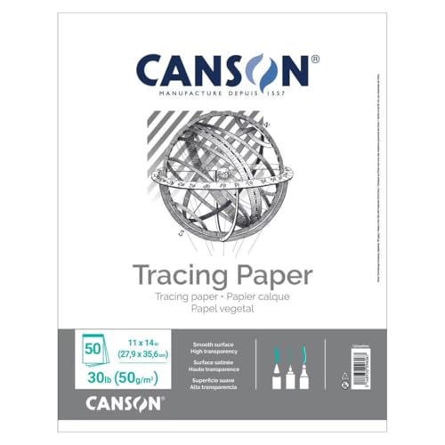 Canson Tracing Paper, 11" x 14", 50 Sheets/Pad, 12 Pads - size: 11" x 14" (12-Pack)