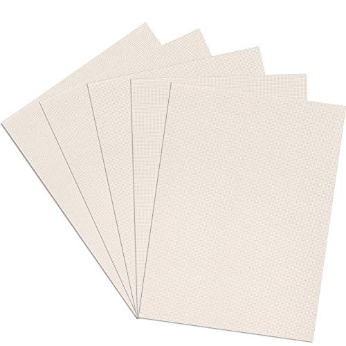 Aida Cloth 14 Count Cross Stitch Fabric,12×18inch,5Pcs (Rice) - color: Beige