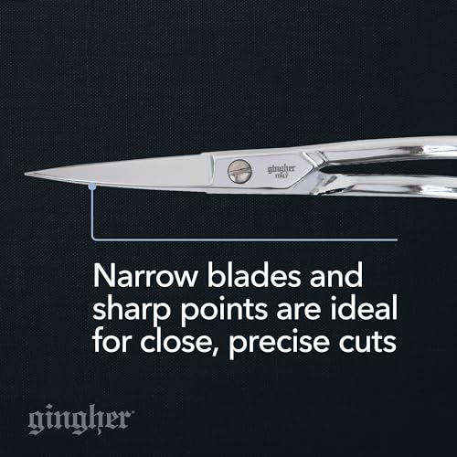 Gingher 6" Double-Curved Embroidery & Applique Scissors for Crafting - style: 6" Embroidery - Double Curved