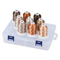 Simthread Embroidery Thread with Storage Box 800 Yards Snap Spools - color: Brown Colors