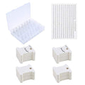 Peirich Embroidery Floss Organizer Box - 24 Compartments with 100 Hard Floss Bobbins and 459 Color Number Stickers