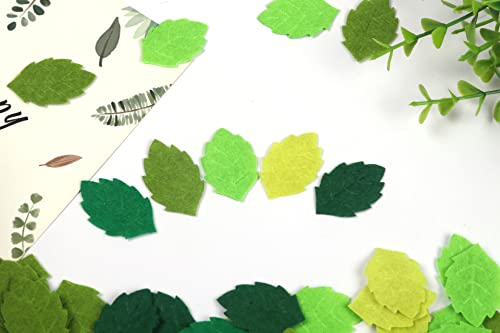 YYCRAFT Pack of 200PCS Felt Lime Green Leaf St. Patrick's Day Appliques Craft,5 Colors - color: 200 Felt Greens Leaf-5 Colors