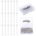 BEADIA Platinum Plated Open Eye Pins Non Tarnish 25mm 200pcs for Jewelry Making Findings - color: Open Eye Pins Platinum, size: 25x0.7mm