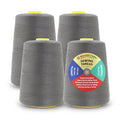 Mandala Crafts 40S/2 Dark Gray Polyester 4 Pack of Serger Threads Cones - color: Dark Gray, size: Pack of 4 40S/2 24000 YDs