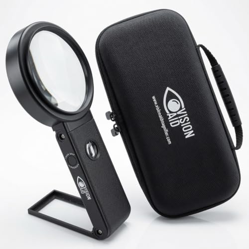 30X 10X Hands-Free Magnifying Glass with Stand, USB Rechargeable LED Light, Storage Case | Handheld Magnifier for Reading - size: USB Rechargeable - Deluxe Edition