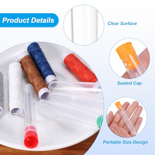 PATIKIL 3" Length Plastic Sewing Needle Storage Holder, 10 Pcs Portable Matte Embroidery Needle Pin Toothpick Storage Tubes Case for Craft Knitting, Orange - color: Orange, size: 3"