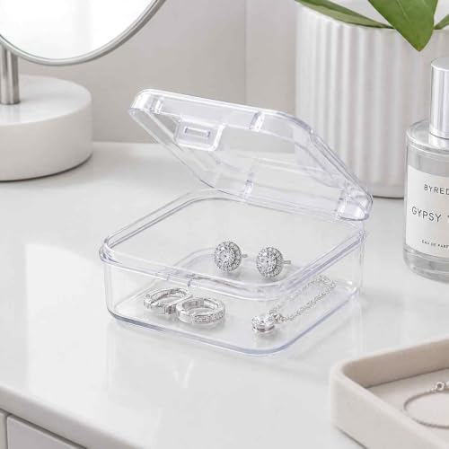 Bead Organizer Box,Mini Clear Plastic Storage Containers Boxes for Bracelet Making DIY Jewelry Craft Nail beads and smll items (white) - color: white