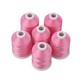 Simthread 6 Pink Polyester Machine Embroidery Threads 1000M(1100Yards) for Brother Babylock Janome Pfaff Singer Bernina Home Embroidery and Sewing Machines (Pink) - color: Pink