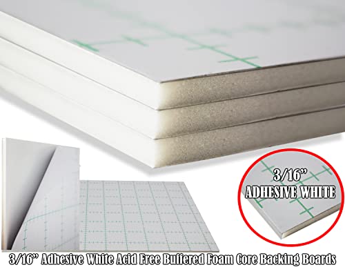 Self Adhesive Foam Board 8.5x11 10PK Self Stick Mounting Board. Foam Core with Adhesive 8.5x11 Foamboard. Poster Board with Sticky Side, Self Adhesive Foamcore 8.5X 11. White, Acid Free, 3/16 Thick - size: 8.5x11 10 Pack, style: Adhesive White 3/16"