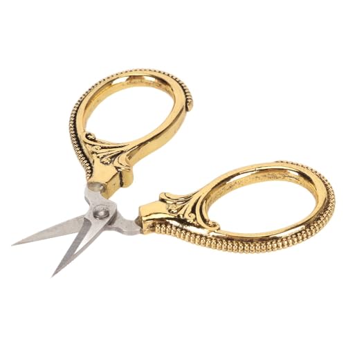 Stainless Steel Scissors Little Portable Vintage Embroidery Scissors for Sewing Crafts Artwork Cross Stitch Cutting Handmade DIY Tools(Golden bronze) - color: Golden Bronze