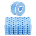 Mandala Crafts Light Blue 15J SA156 Prefilled Bobbin Thread, 144 PCs - color: Light Blue, size: Size A 144 X 142 Yards