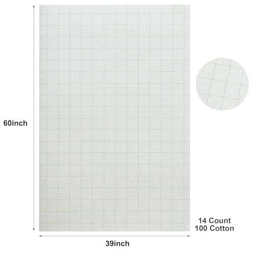 Aida Cloth 14 Count Cross Stitch Fabric,60×39inch (14CT,Grid) - color: Grid, size: 14CT