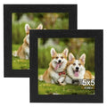 TOFOREVO 5x5 Picture Frames set of 2, Black - color: Black Wood Grain, size: 5x5