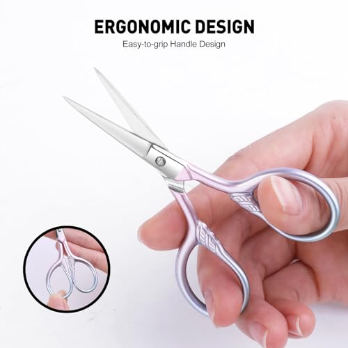 Stainless Steel Multipurpose Scissors, Fine Straight Head, Pink - color: Pink