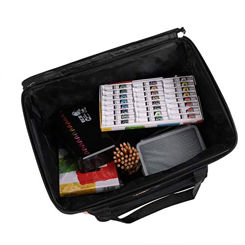 Starsouce Large Capacity Art Supply Organizer Tote Bag – Padded Craft Storage with Adjustable Shoulder Strap, Foldable Travel Caddy for Brushes, Markers, Sketchbook, Watercolor Palette & More - color: Banner