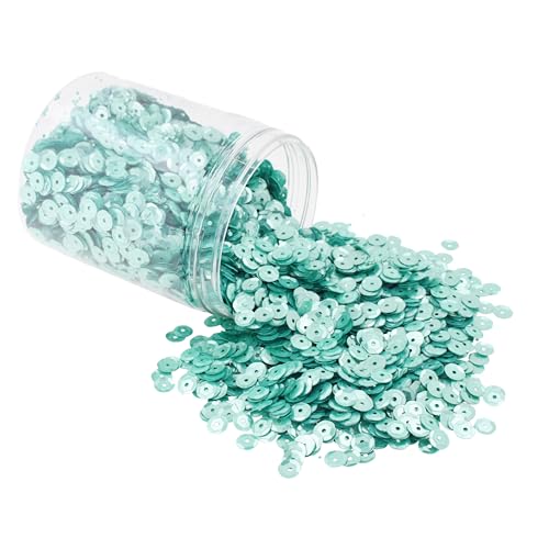 Mandala Crafts 6mm Cup Round Mint Sequins for Sewing Embroidery - color: Mint, size: 6mm Cup Sequins