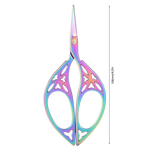 Vintage Creative Leaf Design Scissors, Stainless Steel Needlework Scissors with Gift Package for Embroidery, Sewing, DIY(color)