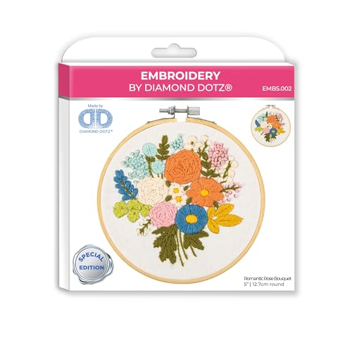 DIAMOND DOTZ Romantic Rose Bouquet Embroidery Kit for Beginners and Adults - color: Romantic Rose Bouquet
