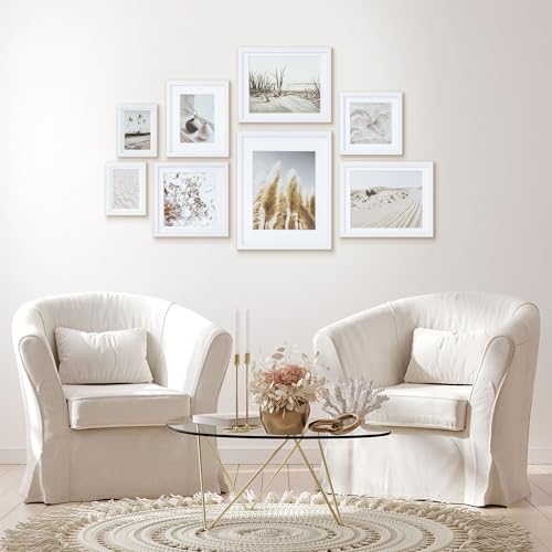 ArtbyHannah Gallery Wall Frame Set, 8 Pack White Picture Frames, Large - color: White, size: Large