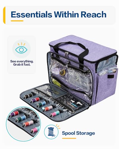 HOMEST Sewing Machine Carry Case, with Shoulder Strap and Front Pocket - color: Purple, size: Sewing Machine Bag Style 1