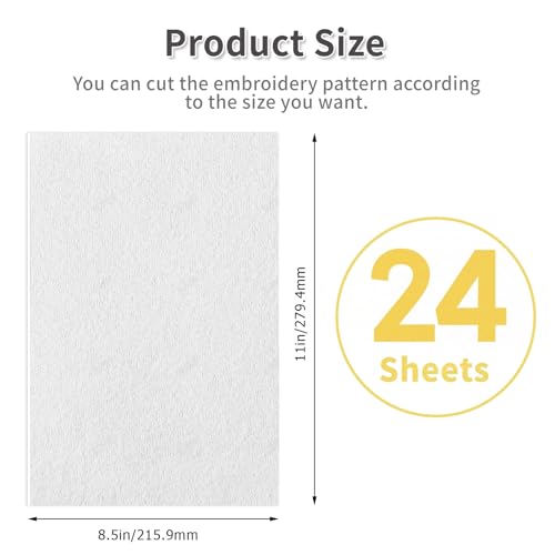 Water Soluble Embroidery Stabilizer, 8PCS 8.5"x11" Printable Embroidery Transfer Paper Self-Adhesive Embroidery Paper for Hand Machine Embroidery