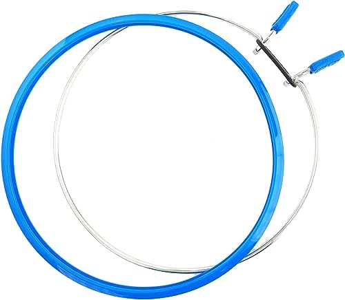 Nurge Metal Embroidery Hoops - Premium Spring Tension Embroidery Hoop for Cross Stitch - Durable Ring with Quick Release Safety Clip - Ideal for Crafters,Beginners & Professionals - Blue - Medium - color: Blue, size: Medium