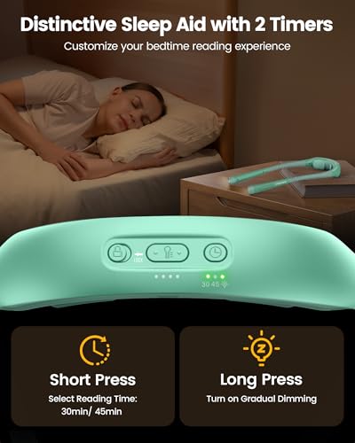Glocusent Neck Light with Timer, 100 Hours Book Light for Bedtime Reading - color: Mint Green