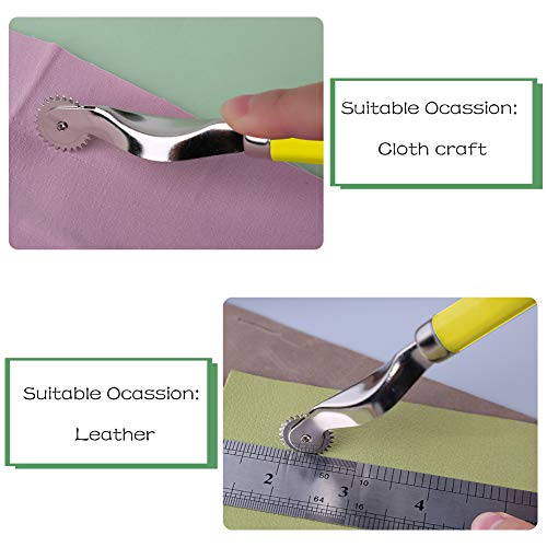 Lunarm Tracing Wheel Sewing Tool 3pcs Steel Needle Point Tracing Wheel - color: Black Wood Yellow