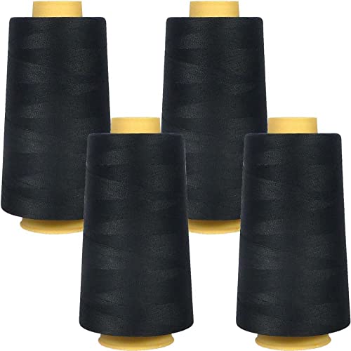 Superpunch SuperSew Thread, 4 Cones of 3000 m, Pack of 4, Light Black 2197 - color: Light Black 2197