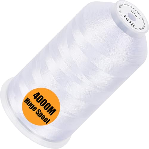 New brothread 4000M Huge Spool Embroidery Machine Thread - Snow White - color: Snow White-1618
